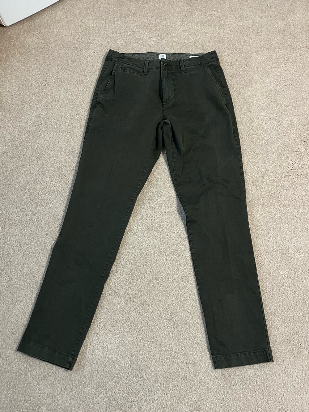 GAP Men's Green Slim-Leg Chinos